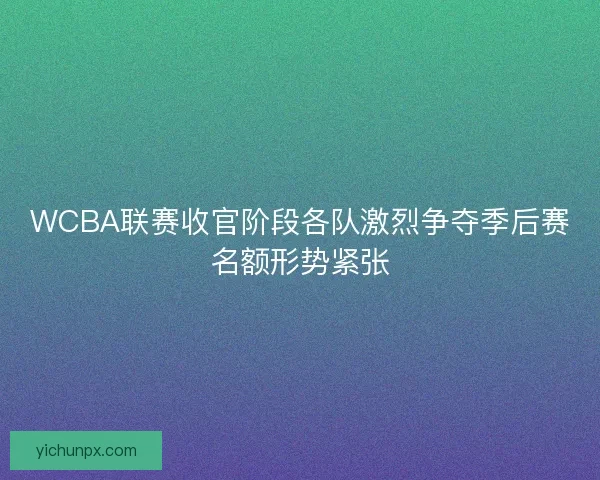 WCBA联赛收官阶段各队激烈争夺季后赛名额形势紧张